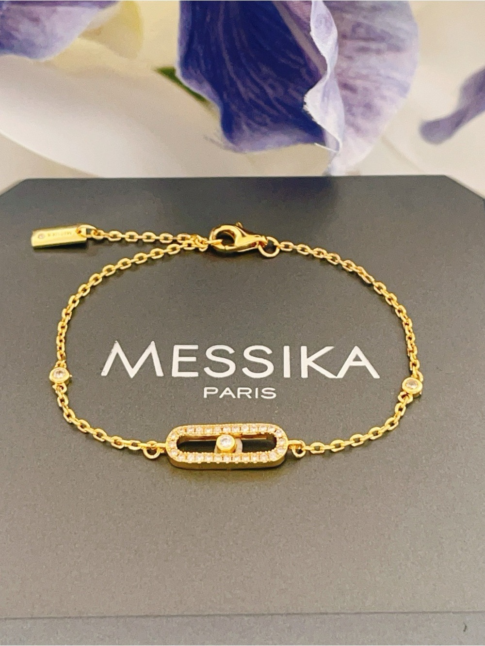 Messika Gold and Diamond Open Oval Bracelet